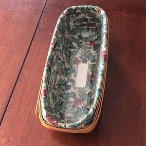 Longaberger Cracker Basket w/ Protector & Liner Signed Dated Very Good Condition